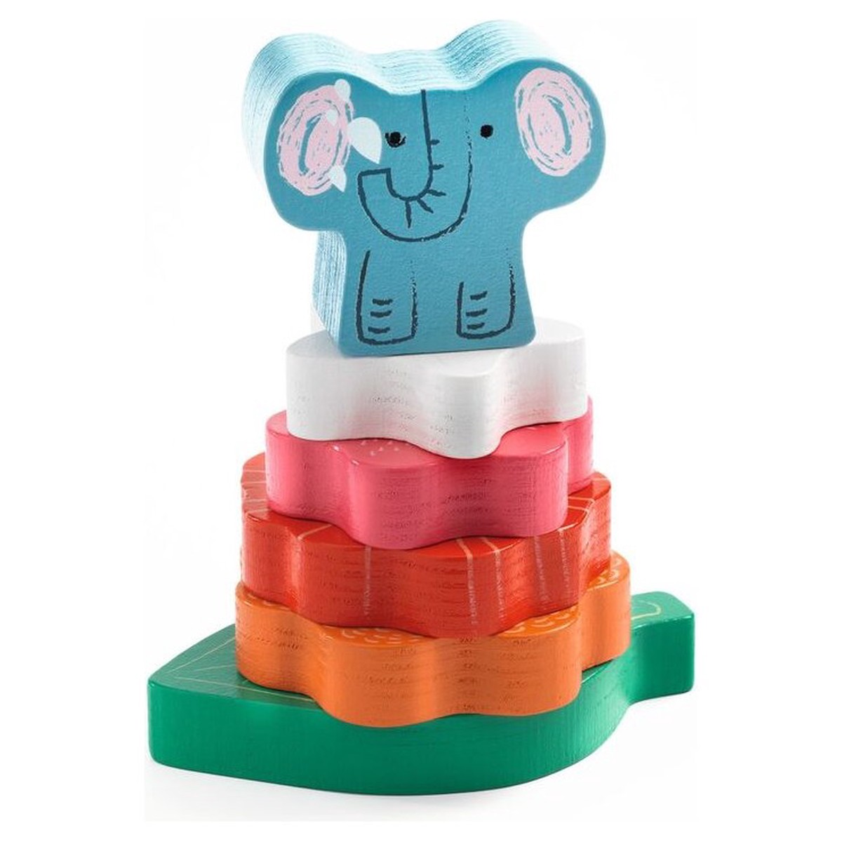 Djeco Happy Puzz & Stack Wooden Puzzle