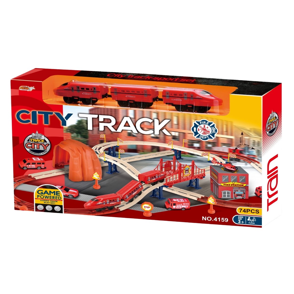 Wooden City Track 74-Piece Train