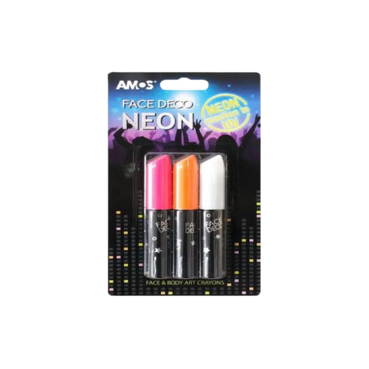 AMOS Face Deco Neon Crayons 3 Pack