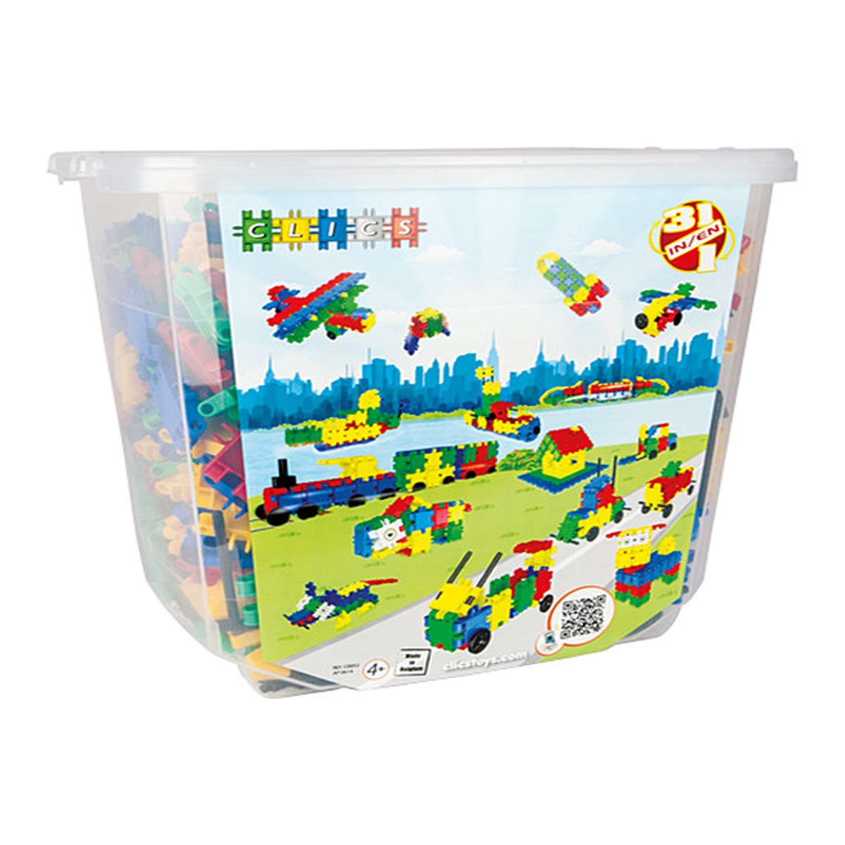 Clics 850 Pieces Interlocking Building Clic Toys in Bucket