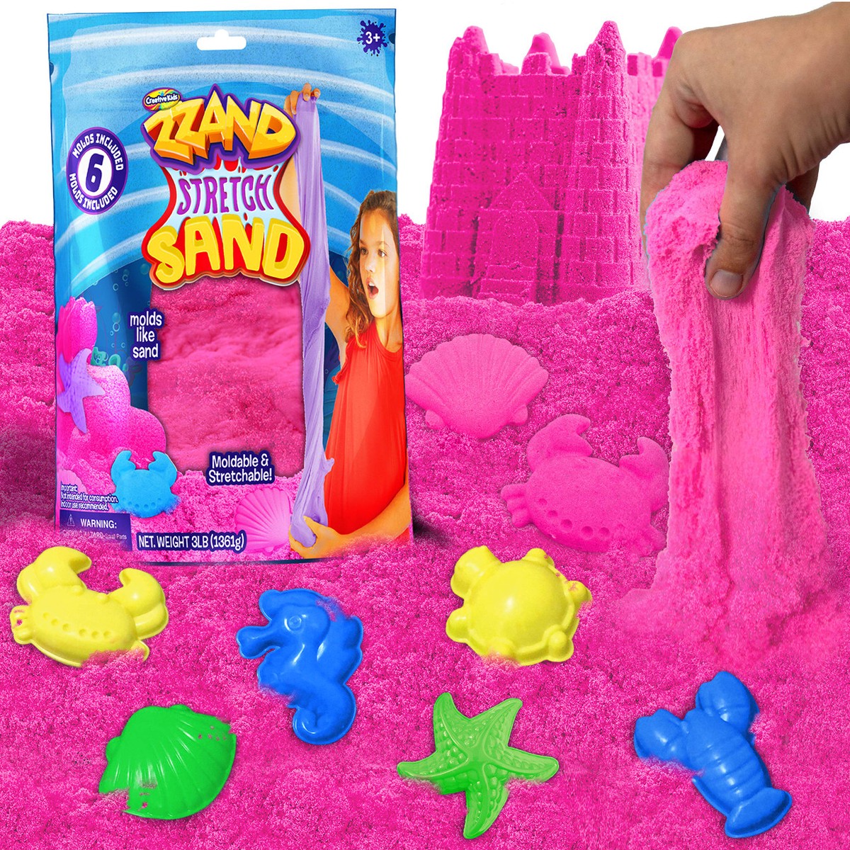 Zzand Stretch Sand Stretchy Sand Kit  Pink