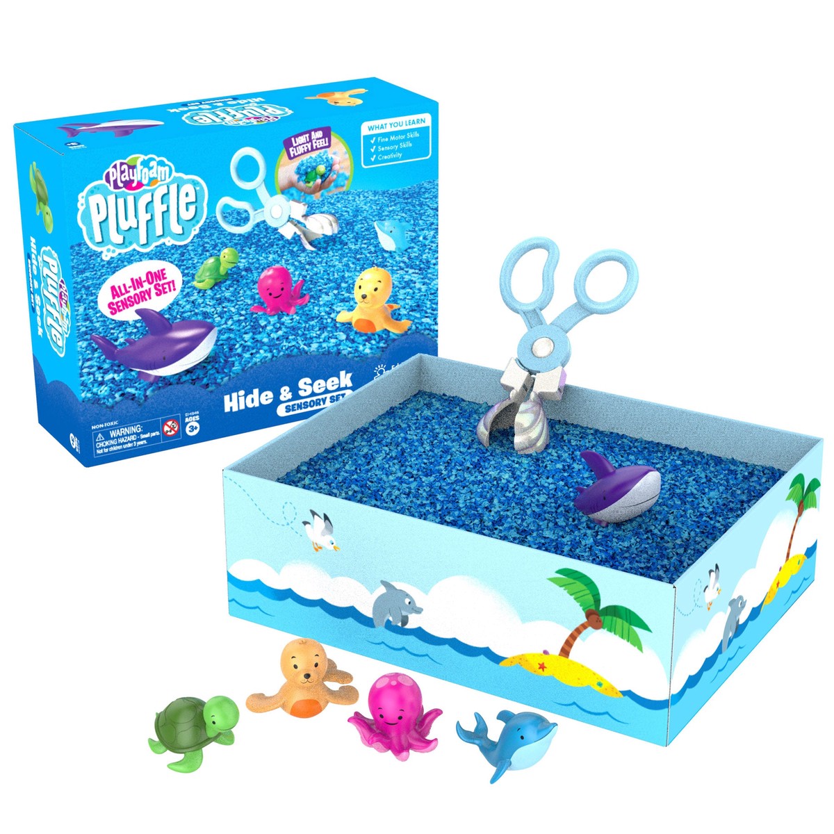 Educational Insights Playfoam Pluffle Ocean Hide & Seek Sensory Set