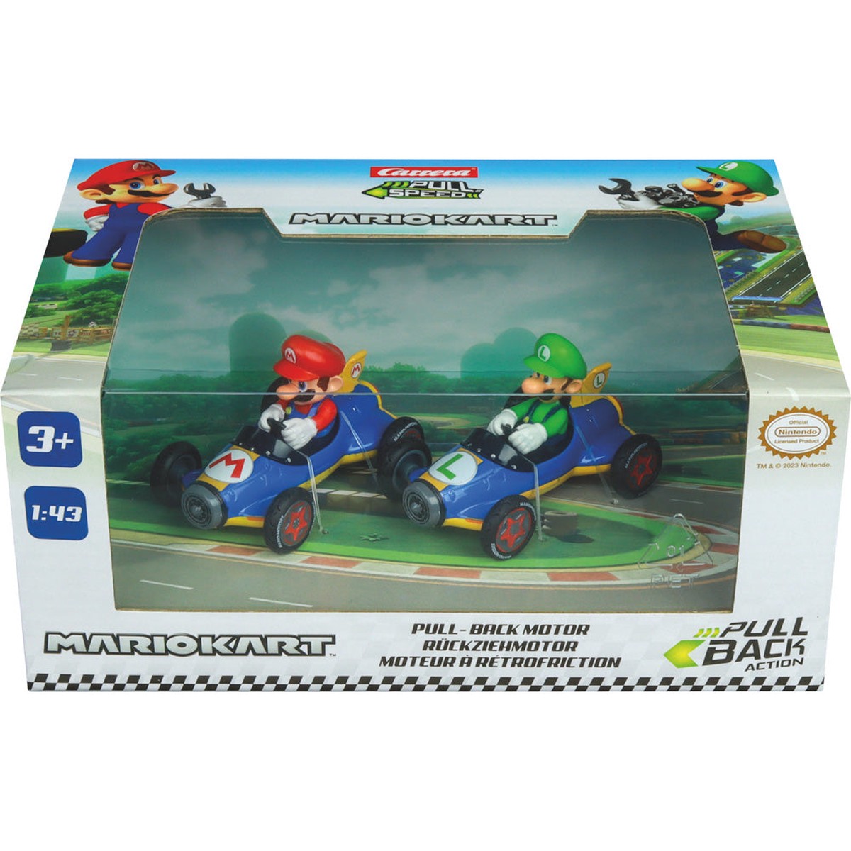 Carrera Mario Kart Pull & Speed Mach 8 Twin Pack - Mario & Luigi