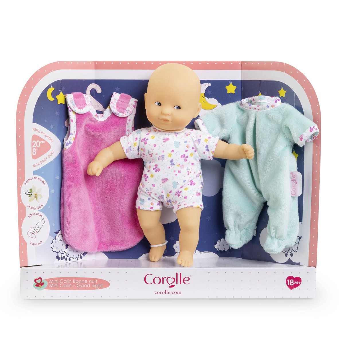 Corolle Mini Calin 8 Inch Doll - Goodnight Set