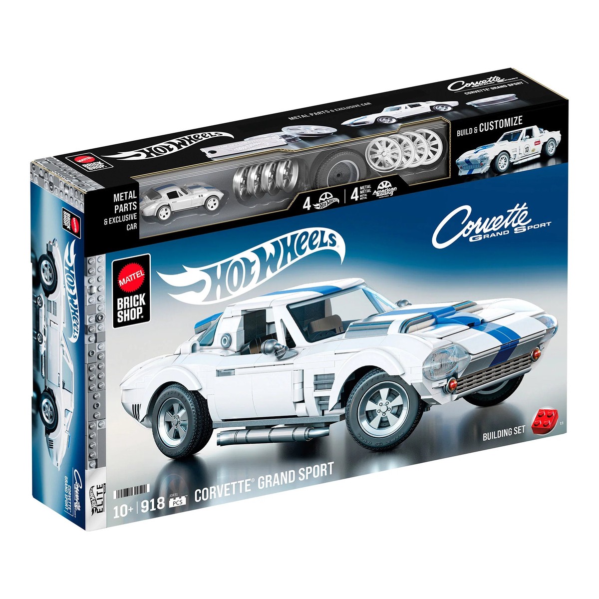Mattel Brick Shop Hot Wheels Elite 1963 Corvette Building Set