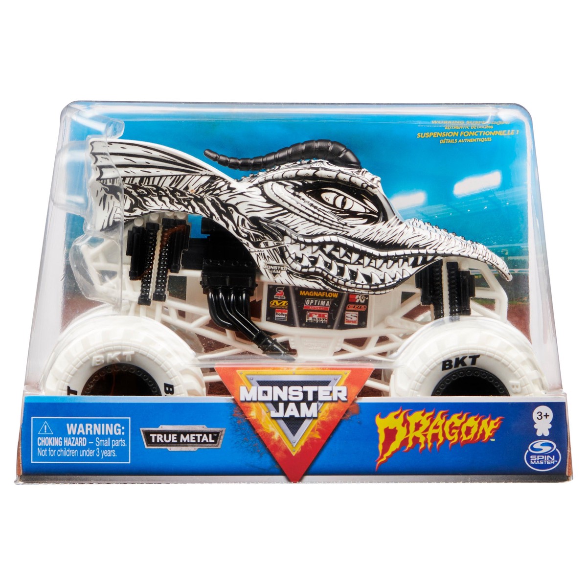 Monster Jam 1:24 Collector Die Cast Dragon Black & White