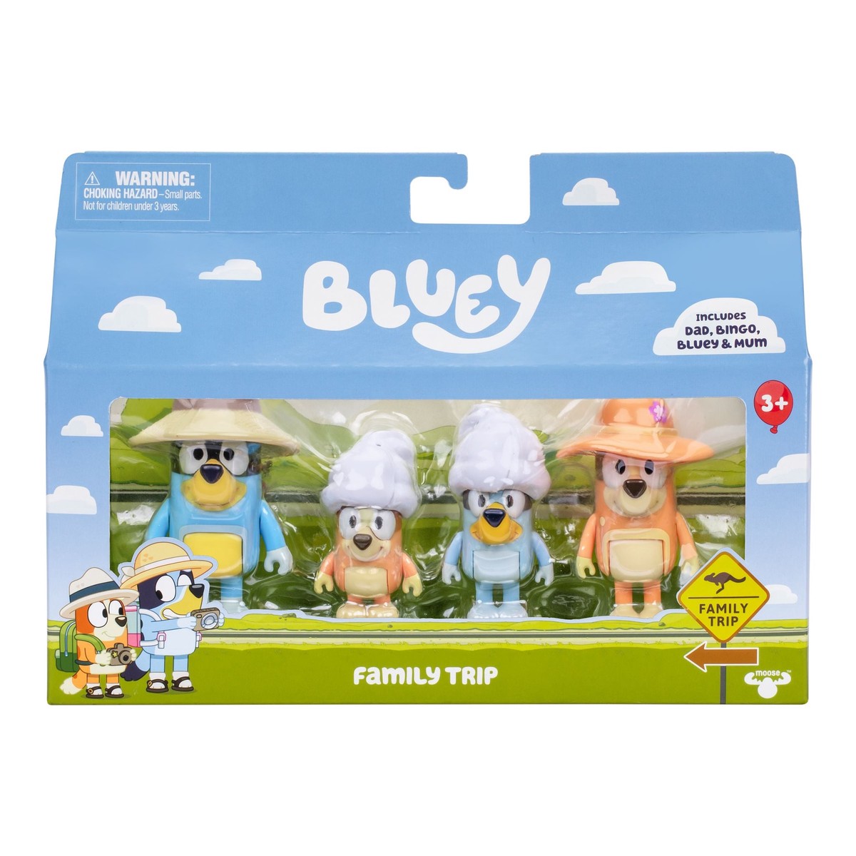 Bluey Figure 4 Pack - Family Trip