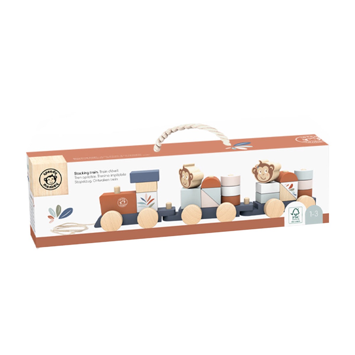 Speedy Monkey Wooden Train Stacker
