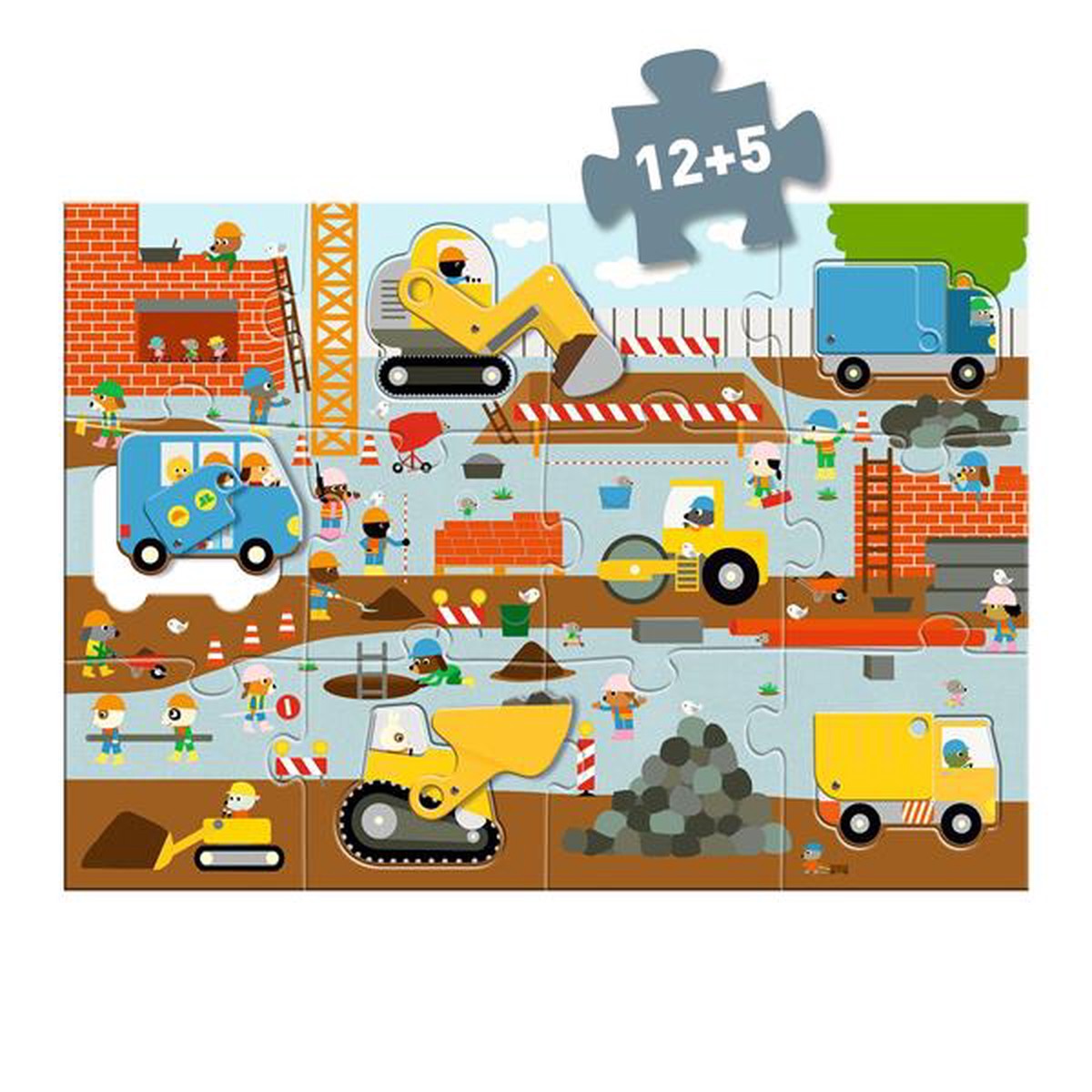 Giant Puzzle - Construction Site (by Djeco)