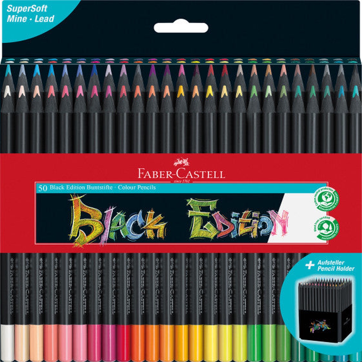 Black Edition Coloured Pencils (Box of 50)