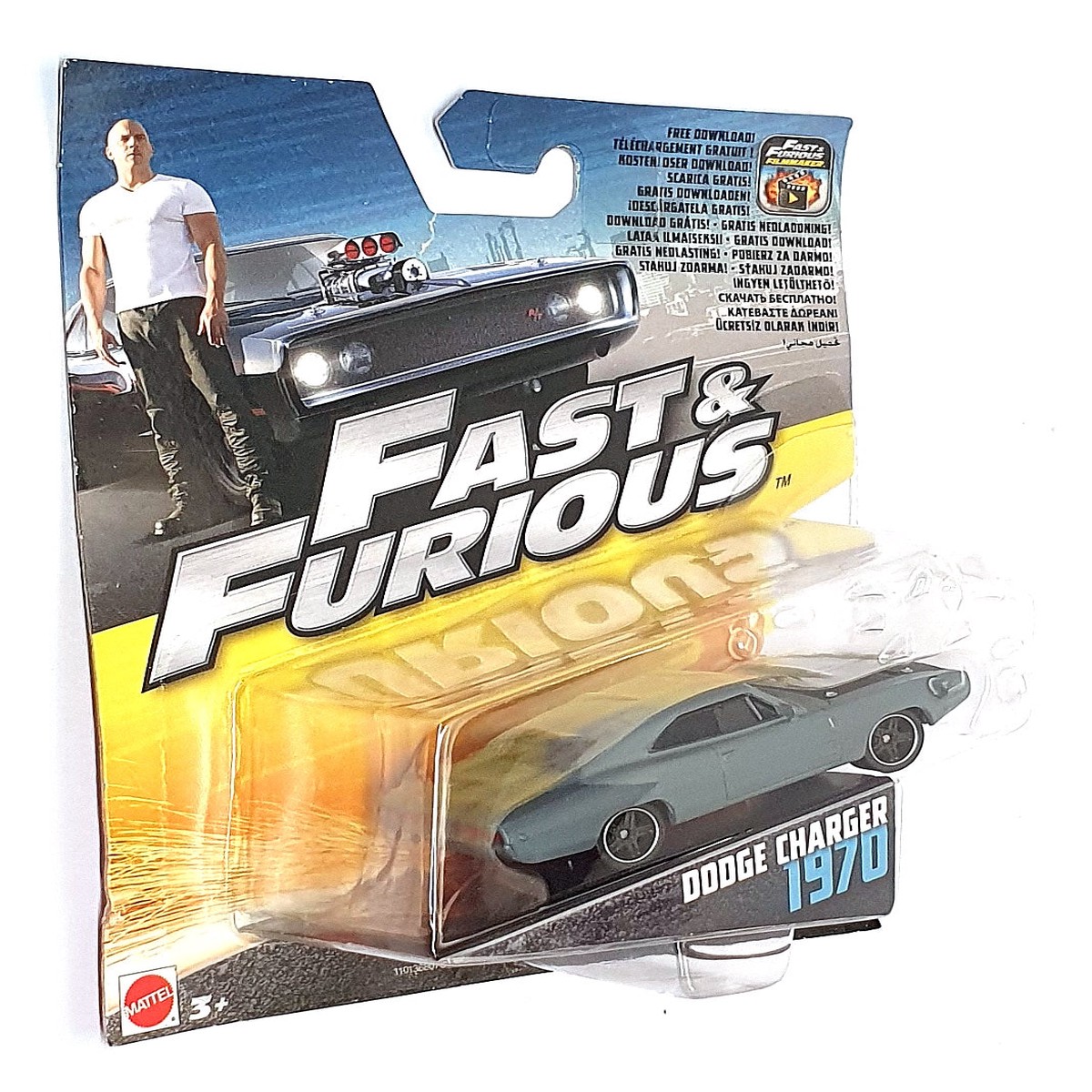 Mattel 1/55 Scale FCF35 9/32 - 1970 Dodge Charger Fast & Furious - Matt Grey